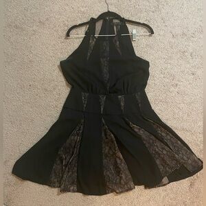 BCBG Maxazria black and nude A-line mini dress size 4